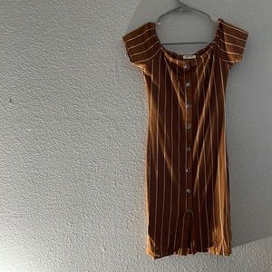 Off-Shoulder Striped Dress